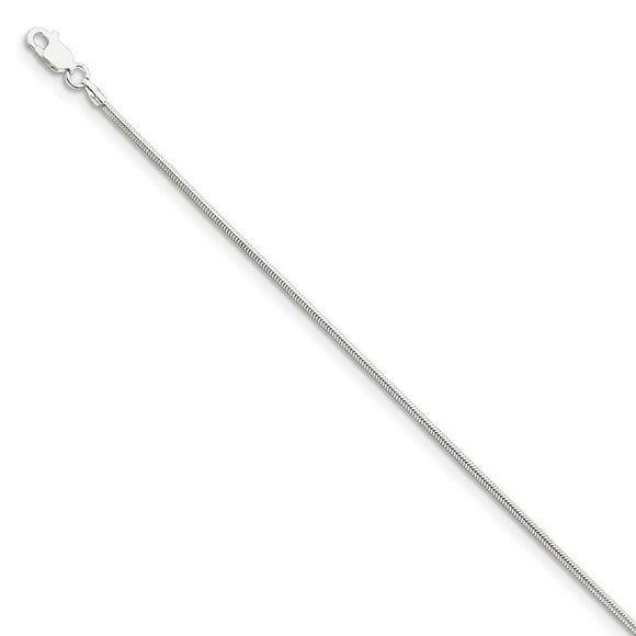 Sterling Silver 1.5mm Round Snake Chain Anklet, 9 Inch